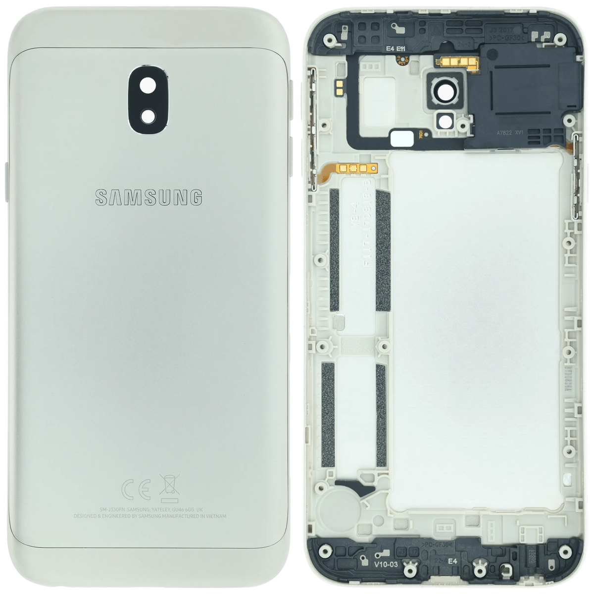 Back Cover Glass for Samsung J3 (J327 / 2017) (Service Pack) (Gold) | Samsung Galaxy J3 (J327 / 2017) Replacement Parts | product image 2