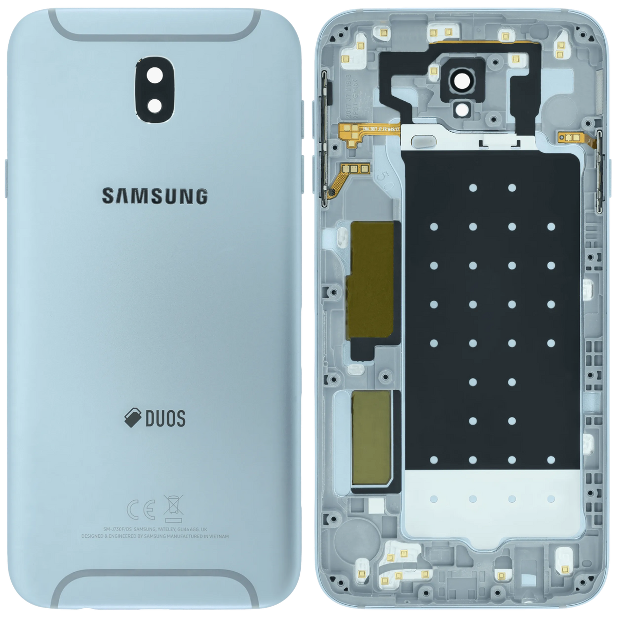 Back Cover Glass for Samsung J7 Pro (J730 / 2017) (Service Pack) (Silver) Samsung replacement part SKU 107183200375 - product image 3
