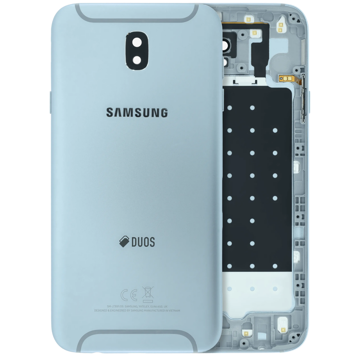 Back Cover Glass for Samsung J7 Pro (J730 / 2017) (Service Pack) (Silver) Samsung replacement part SKU 107183200375 - product image 1