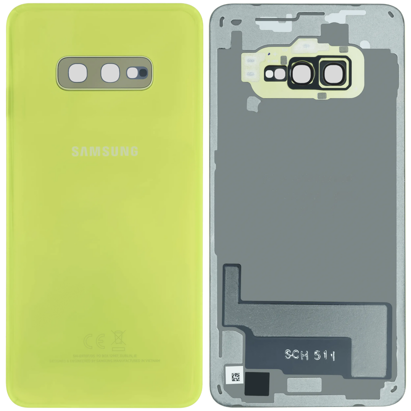 Back Cover Glass for Samsung Galaxy S10e (Service Pack) (Canary Yellow)