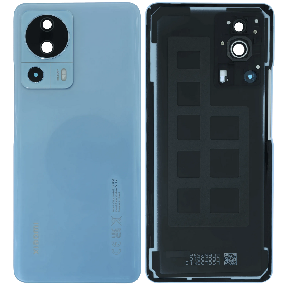 Back Cover Glass for Xiaomi 13 Lite (Service Pack) (Lite Blue) – repair component detail view – Back Cover Replacement for phone repair