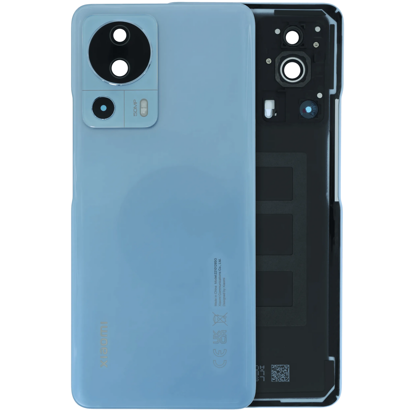 Back Cover Glass for Xiaomi 13 Lite (Service Pack) (Lite Blue) – replacement part product view – Back Cover Replacement for phone repair