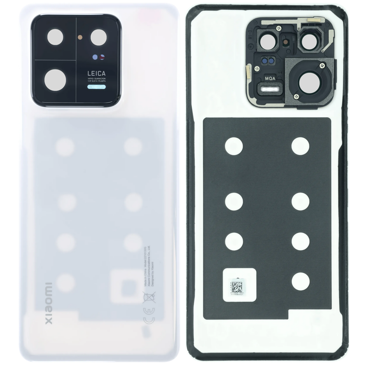 Back Cover Glass for Xiaomi 13 Pro (Service Pack) (Ceramic White) – device repair component close-up – Back Cover Replacement for phone repair