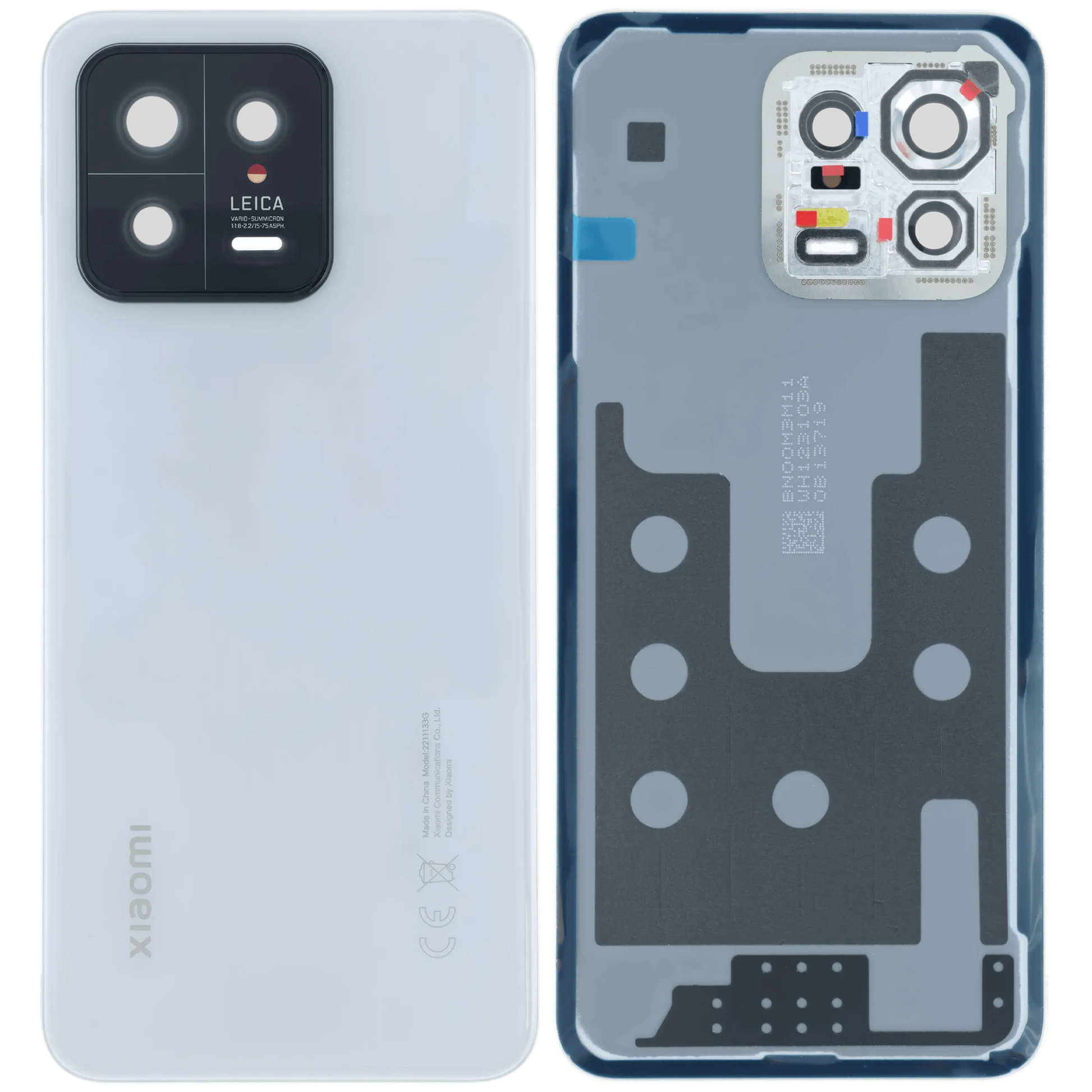 Back Cover Glass for Xiaomi 13 (Service Pack) (White) – repair component detail view – Back Cover Replacement for phone repair