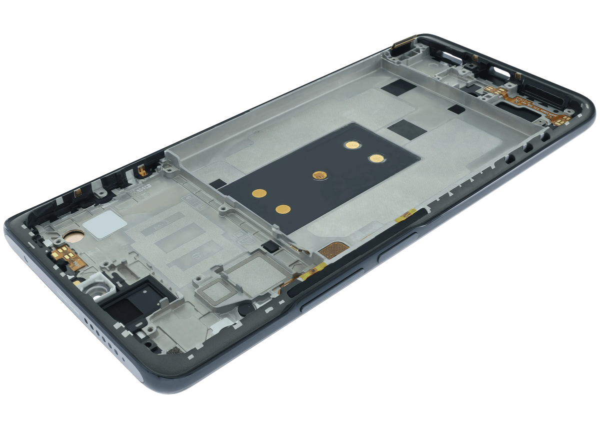 OLED Assembly With Frame for Xiaomi 11T Pro (Service Pack) (Meteorite Gray) – device repair component close-up – OLED Display Replacement for phone repair