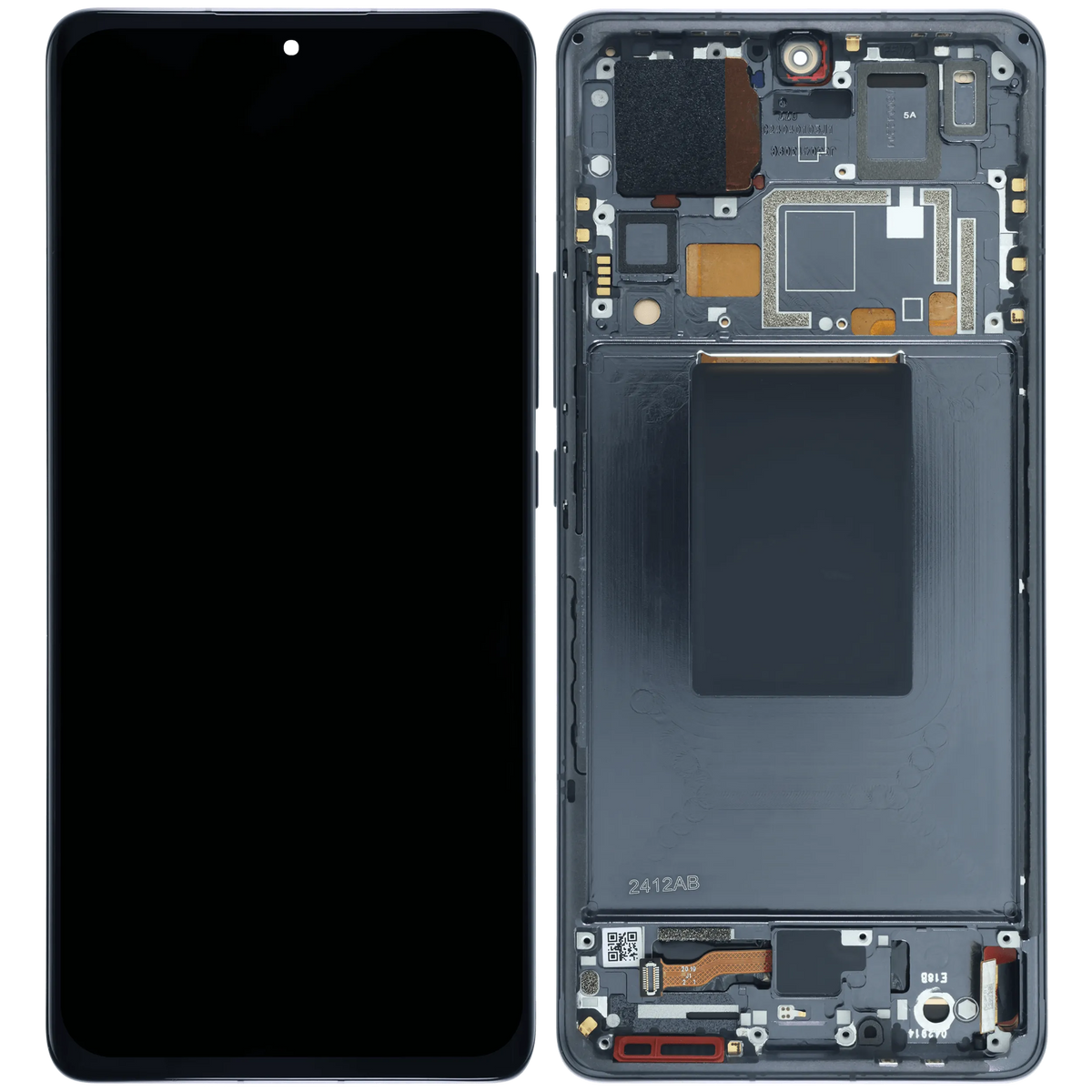 OLED Assembly With Frame for Xiaomi 12 Pro (Service Pack) (Gray) – phone repair part product angle – OLED Display Replacement for phone repair
