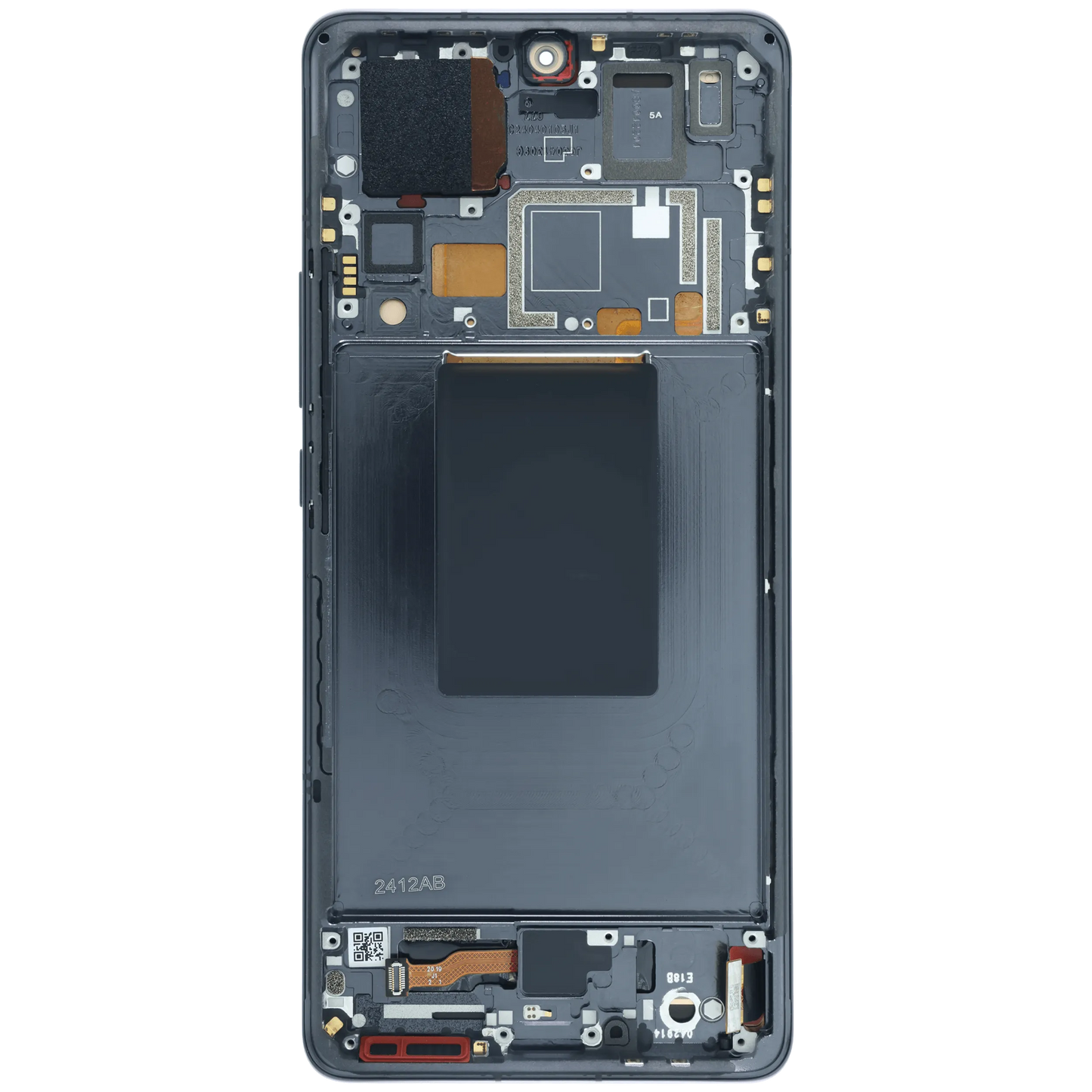 OLED Assembly With Frame for Xiaomi 12 Pro (Service Pack) (Gray) – device repair component close-up – OLED Display Replacement for phone repair