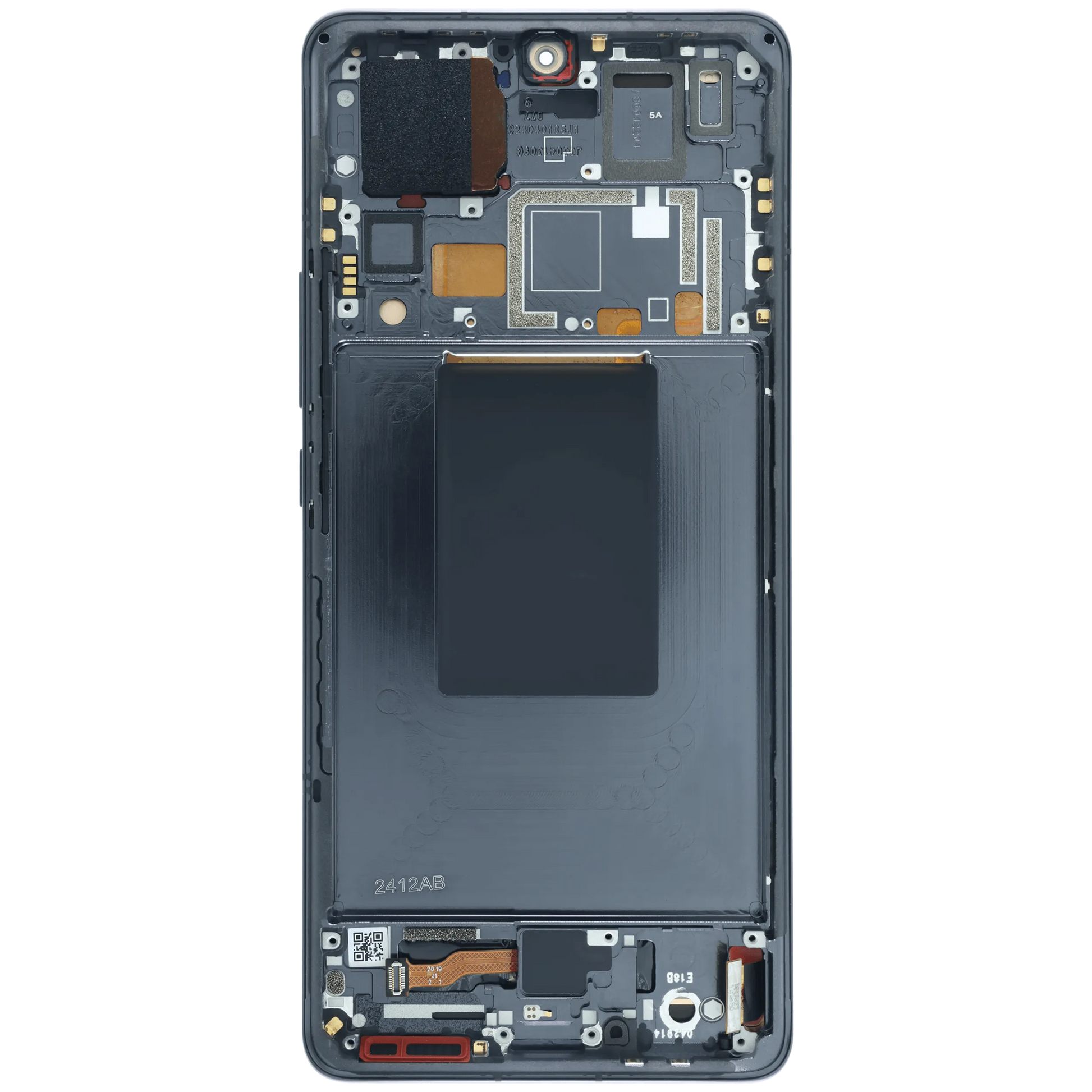 OLED Assembly With Frame for Xiaomi 12 Pro (Service Pack) (Gray) – device repair component close-up – OLED Display Replacement for phone repair
