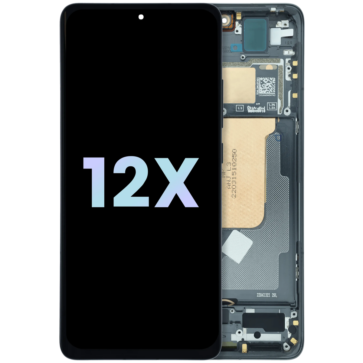 OLED Assembly With Frame for Xiaomi 12X (Service Pack) (Gray) – replacement part product view – OLED Display Replacement for phone repair