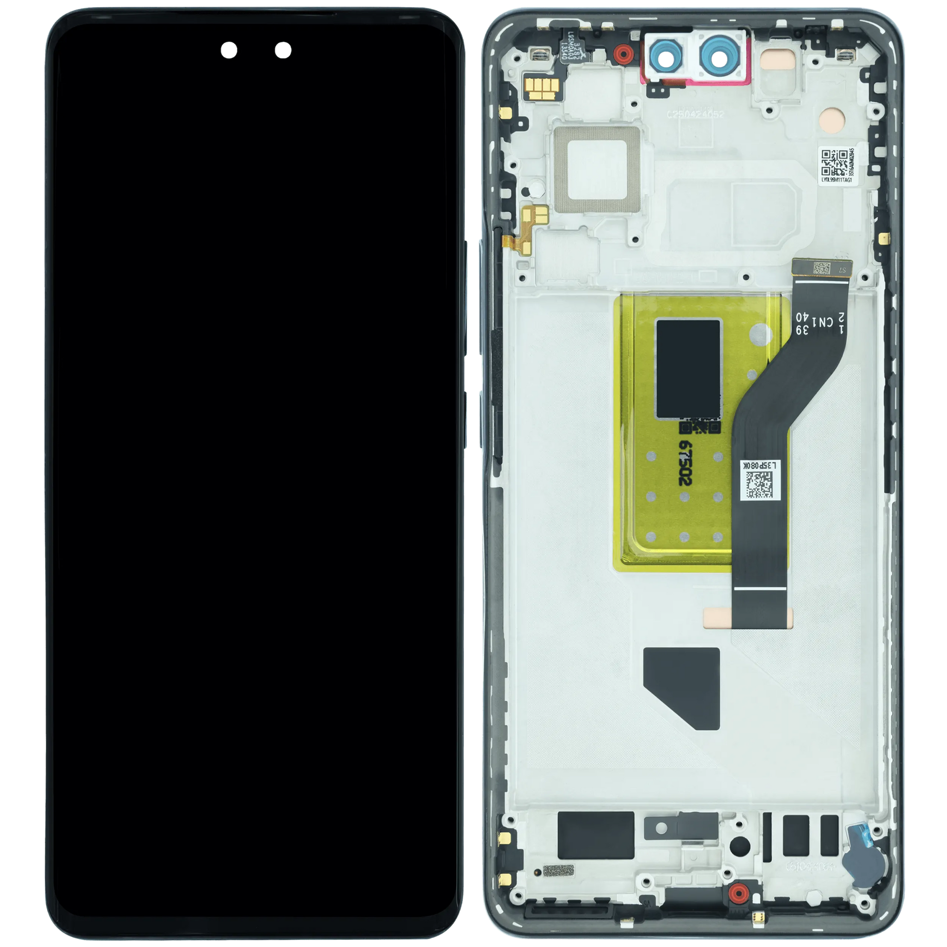 OLED Assembly With Frame for Xiaomi 13 Lite (Service Pack) (Black) – phone repair part product angle – OLED Display Replacement for phone repair