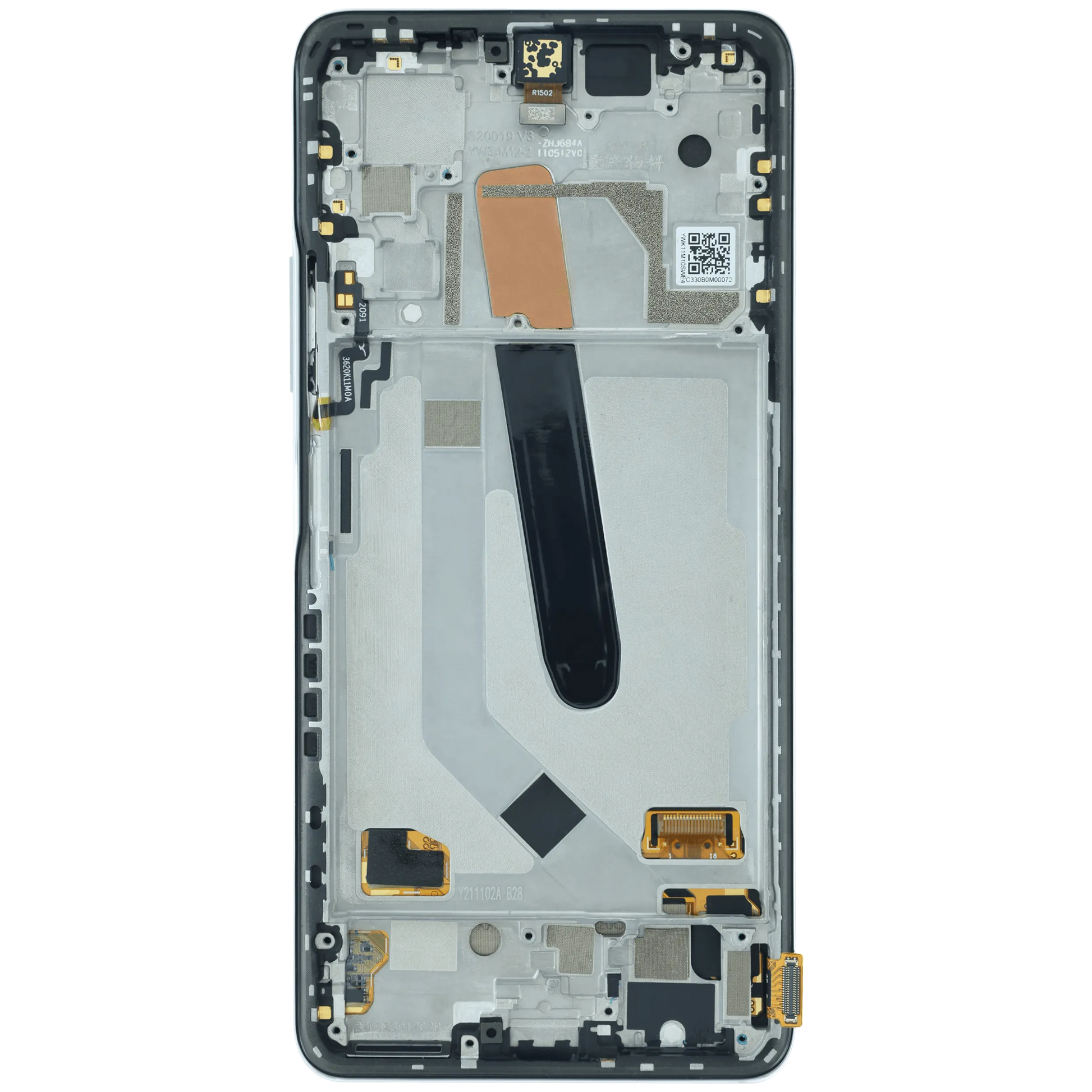 OLED Assembly With Frame for Xiaomi Mi 11i (Service Pack) (Frosty White) - compatible device spare part image SKU 107183200490 - image 3