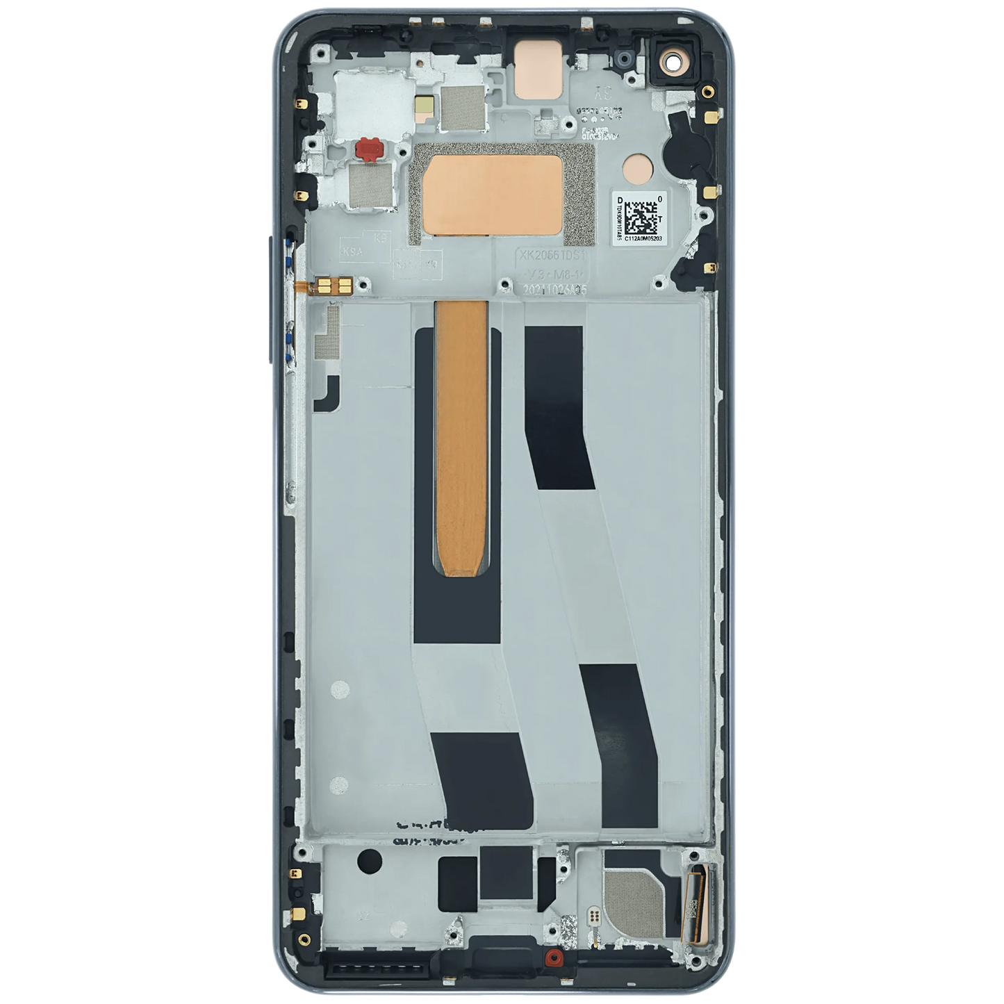 OLED Assembly With Frame for Xiaomi Mi 11 Lite 5G (Service Pack) (Boba Black) - repair component detail image SKU 107183200491 - image 2