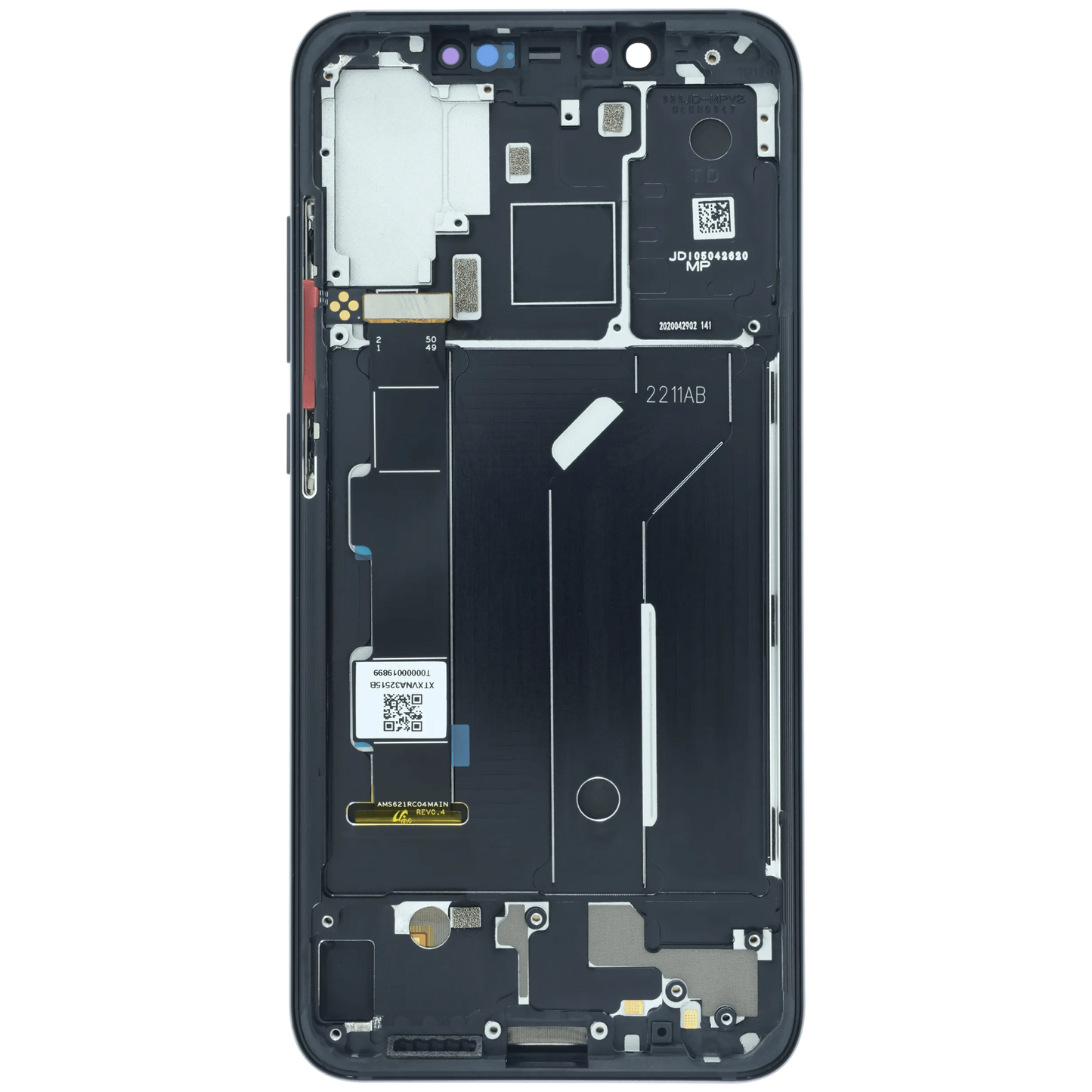OLED Assembly With Frame for Xiaomi Mi 8 (Service Pack) (Black) - repair component detail image SKU 107183200499 - image 2