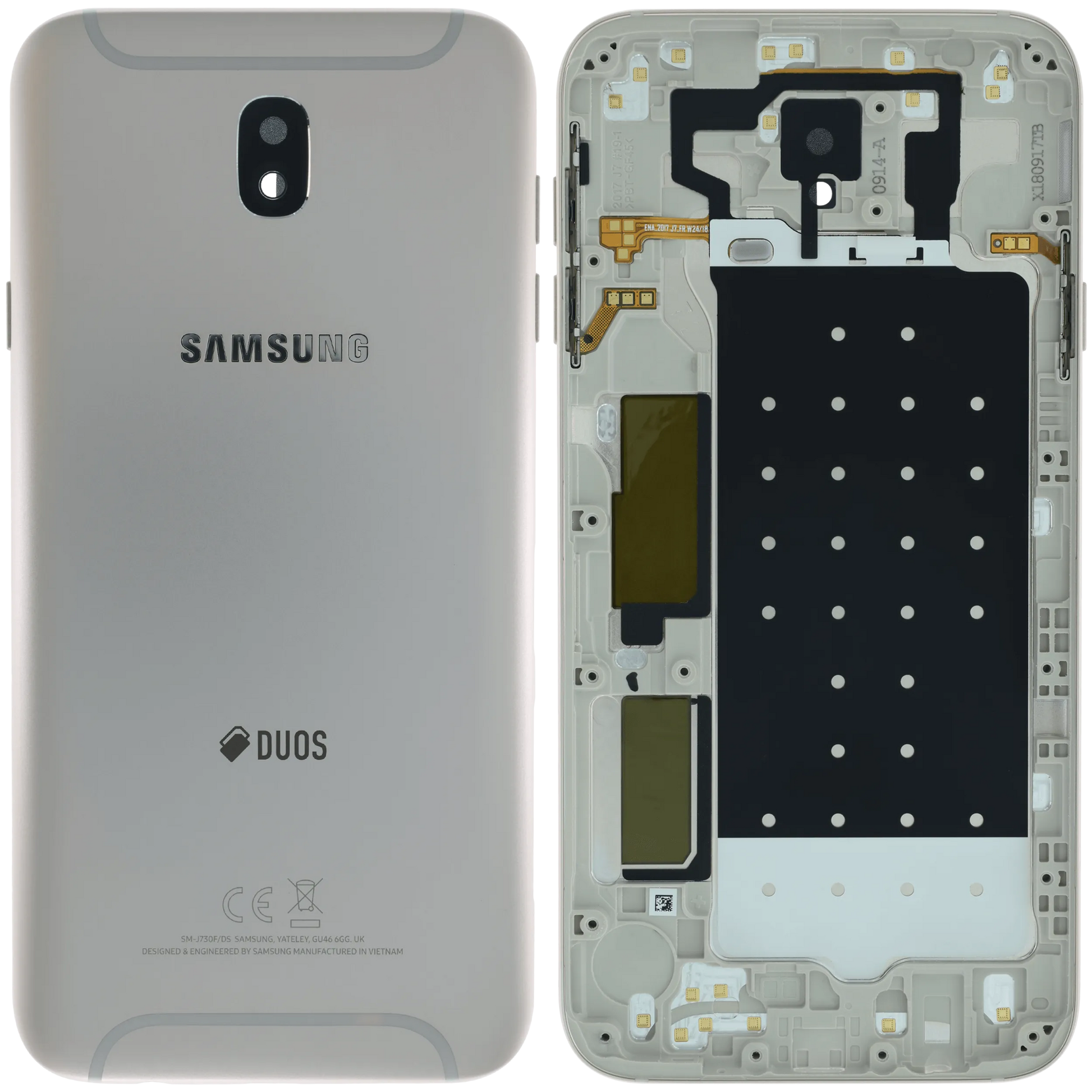 Back Cover Glass for Samsung Galaxy J7 Pro (J730 / 2017) (Service Pack) (Gold) Samsung replacement part SKU 107183200580 - product image 3