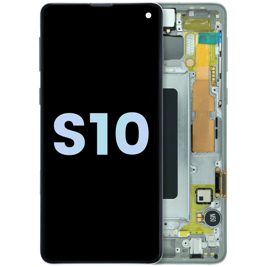 OLED Assembly With Frame for Samsung Galaxy S10 (Service Pack) (Prism Silver)