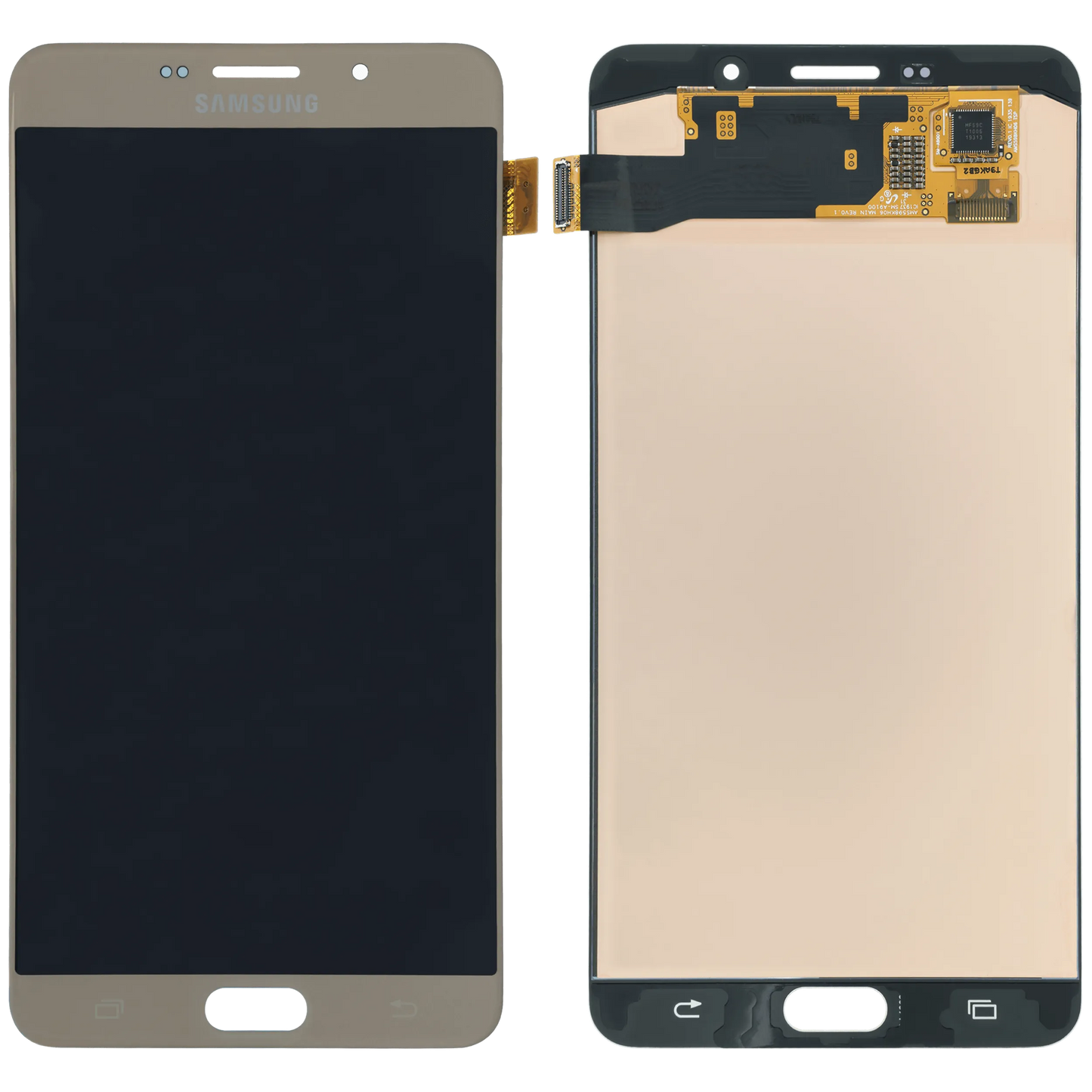 OLED Assembly With Frame for Samsung Galaxy A9 Pro (A910 / 2016) (Service Pack) (Gold)