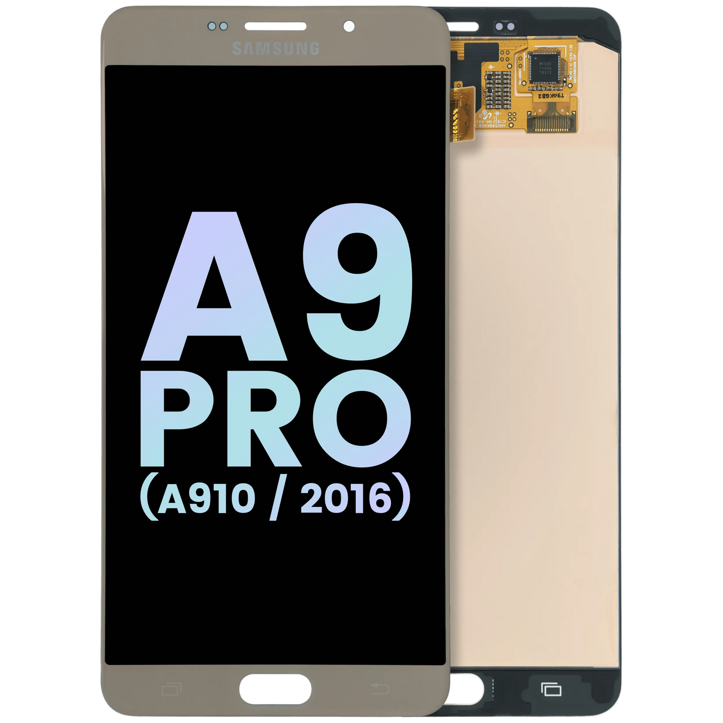 OLED Assembly With Frame for Samsung Galaxy A9 Pro (A910 / 2016) (Service Pack) (Gold)