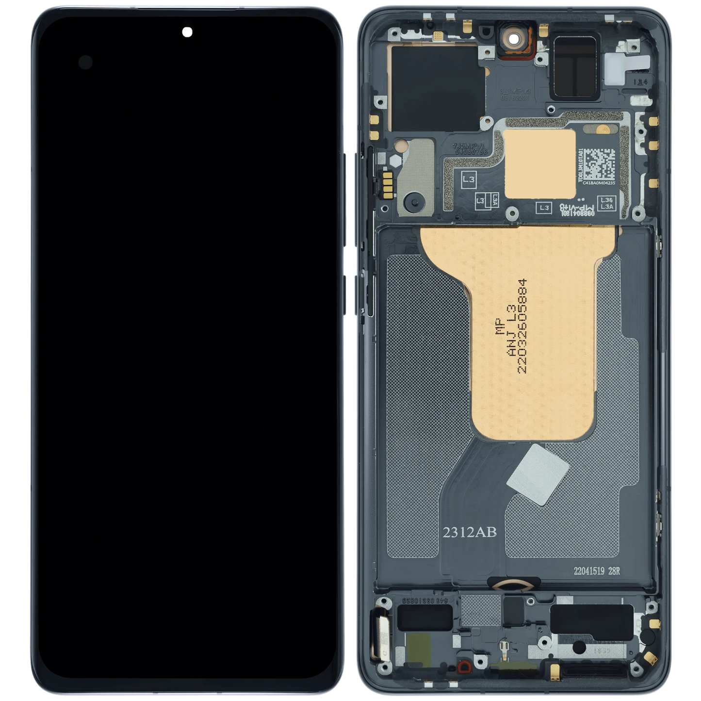 OLED Assembly With Frame For Xiaomi 12 (Genuine OEM) (Tarnish Black) – phone repair part product angle – OLED Display Replacement for phone repair