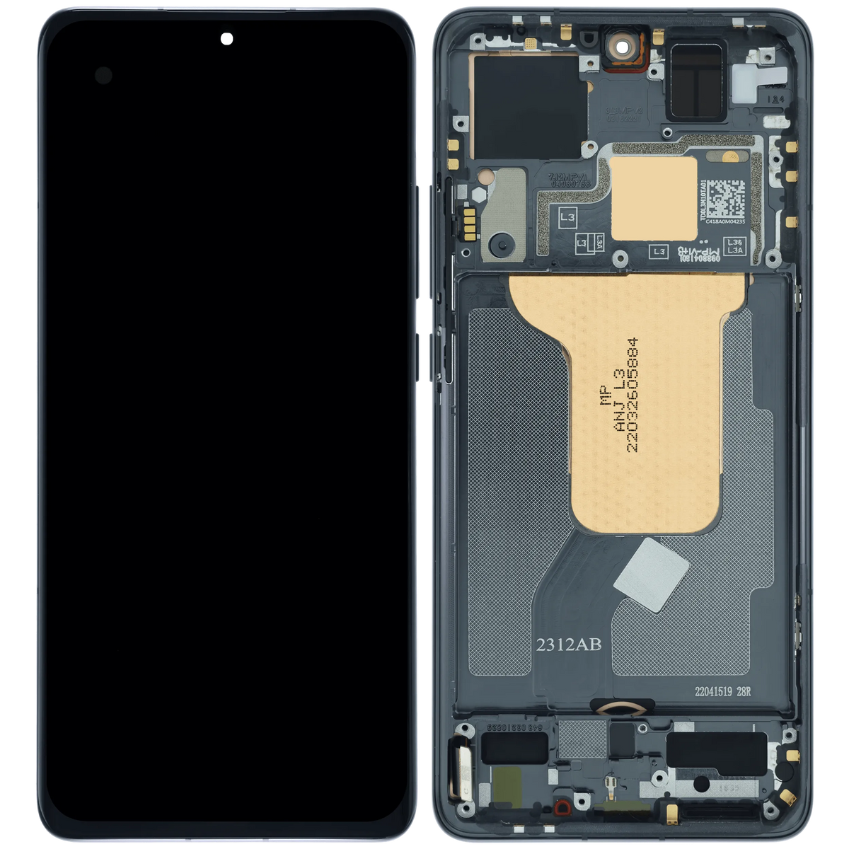 OLED Assembly With Frame For Xiaomi 12 (Genuine OEM) (Tarnish Black) – phone repair part product angle – OLED Display Replacement for phone repair