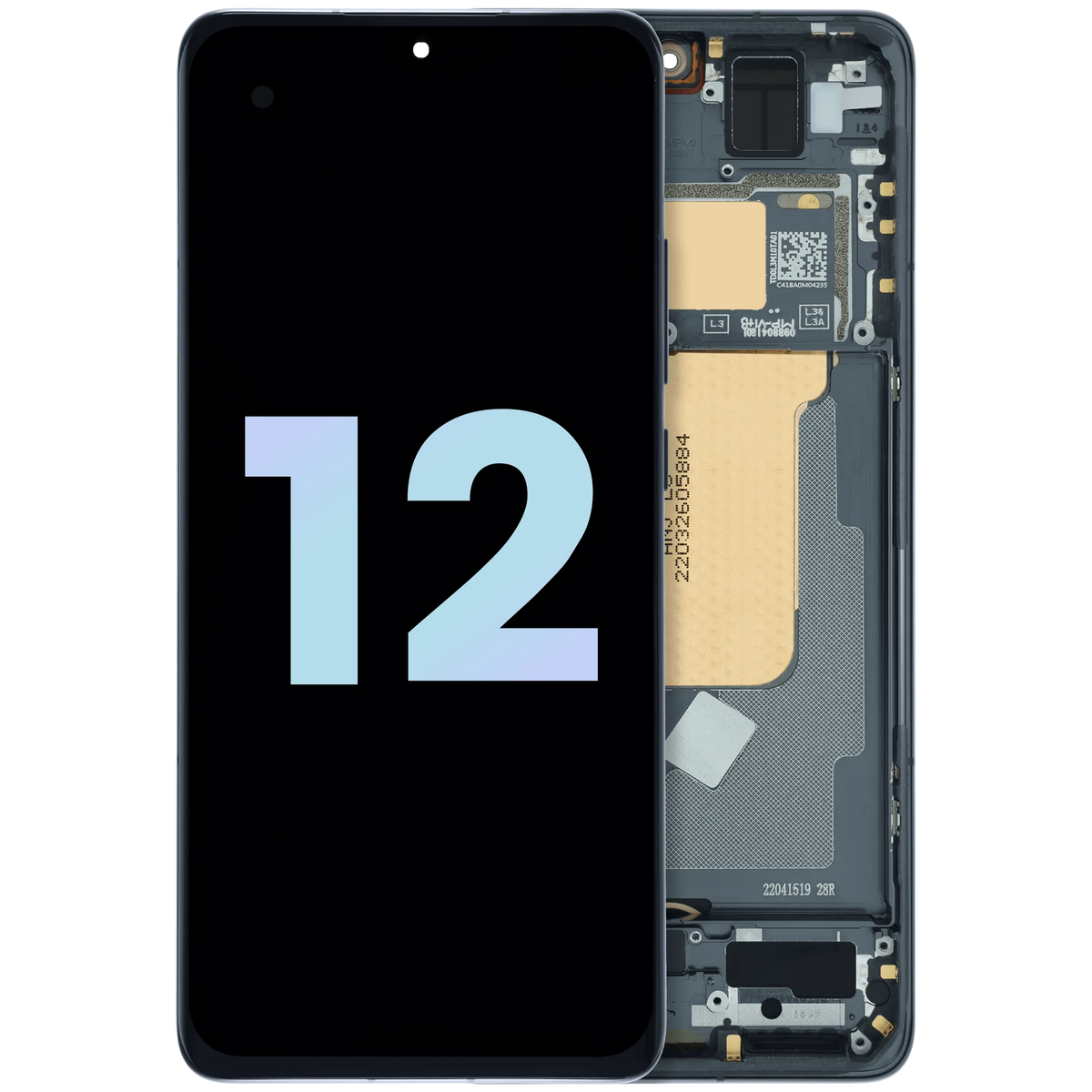 OLED Assembly With Frame For Xiaomi 12 (Genuine OEM) (Tarnish Black) – replacement part product view – OLED Display Replacement for phone repair