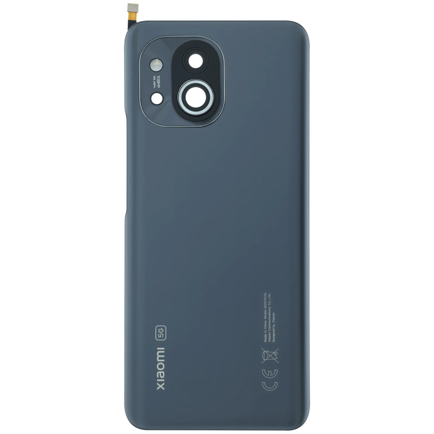 Back Cover Glass For Xiaomi Mi 11 (Genuine OEM) (Midnight Gray) - repair component detail image SKU 107183202336 - image 2