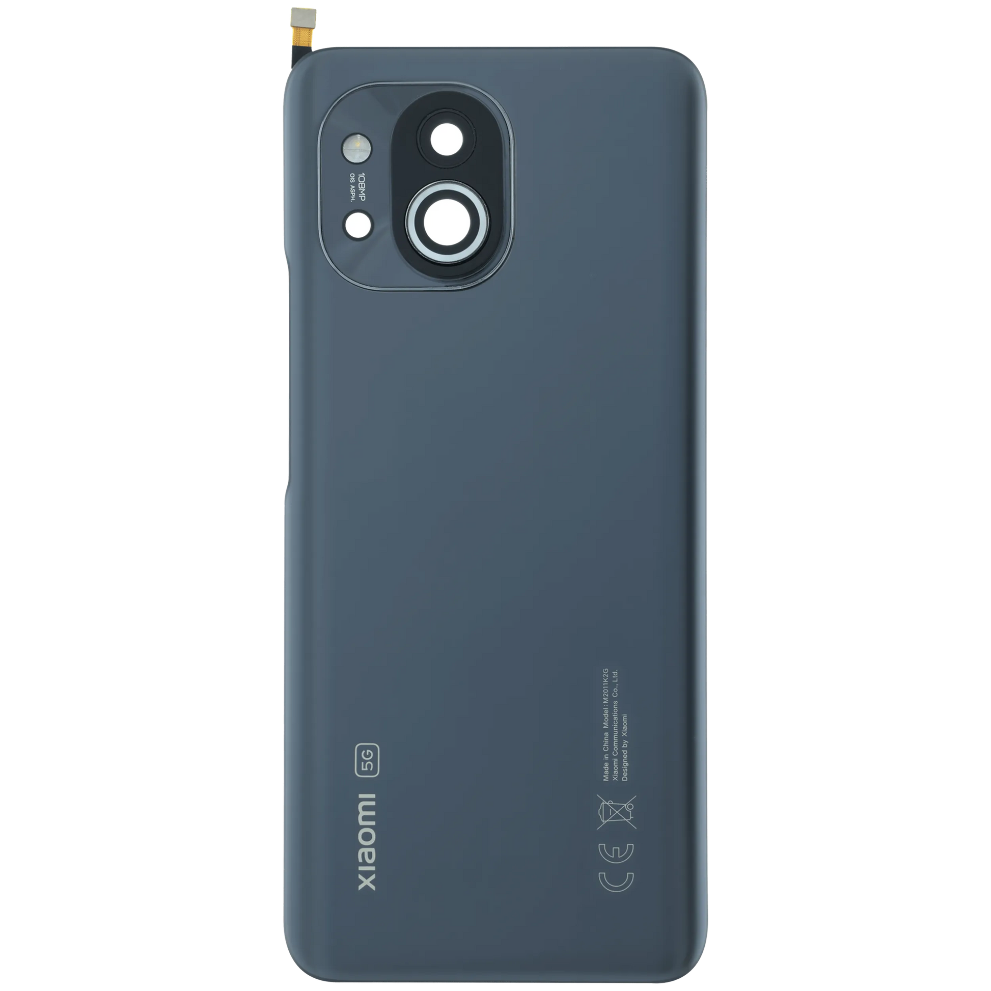 Back Cover Glass For Xiaomi Mi 11 (Genuine OEM) (Midnight Gray) - repair component detail image SKU 107183202336 - image 2