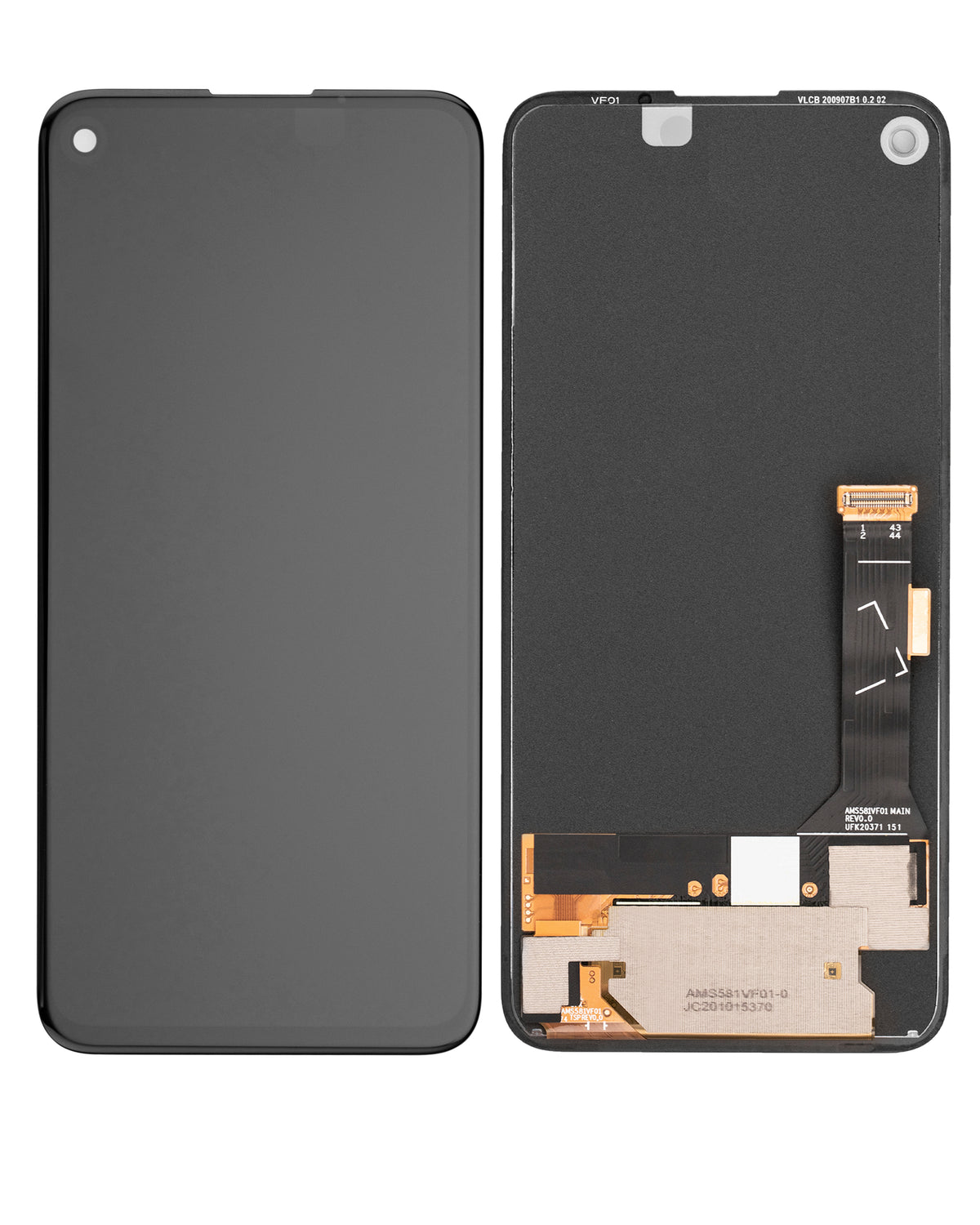 OLED Assembly Without Frame For Google Pixel 4a (Refurbished) (All Colors) - repair component detailed angle