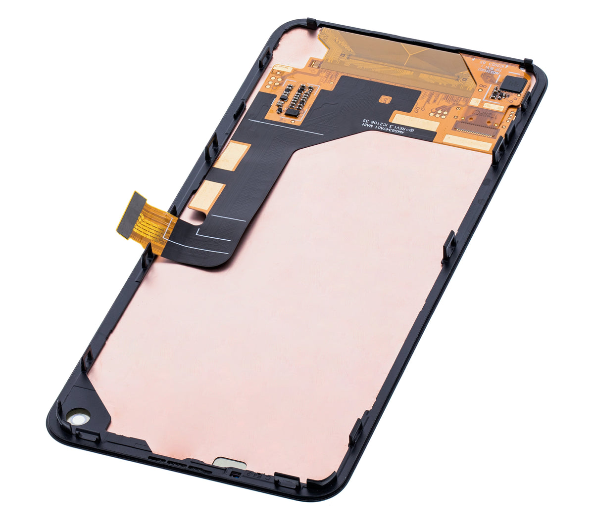 OLED Assembly With Frame For Google Pixel 5A 5G (Refurbished) (Black) - phone repair part close-up