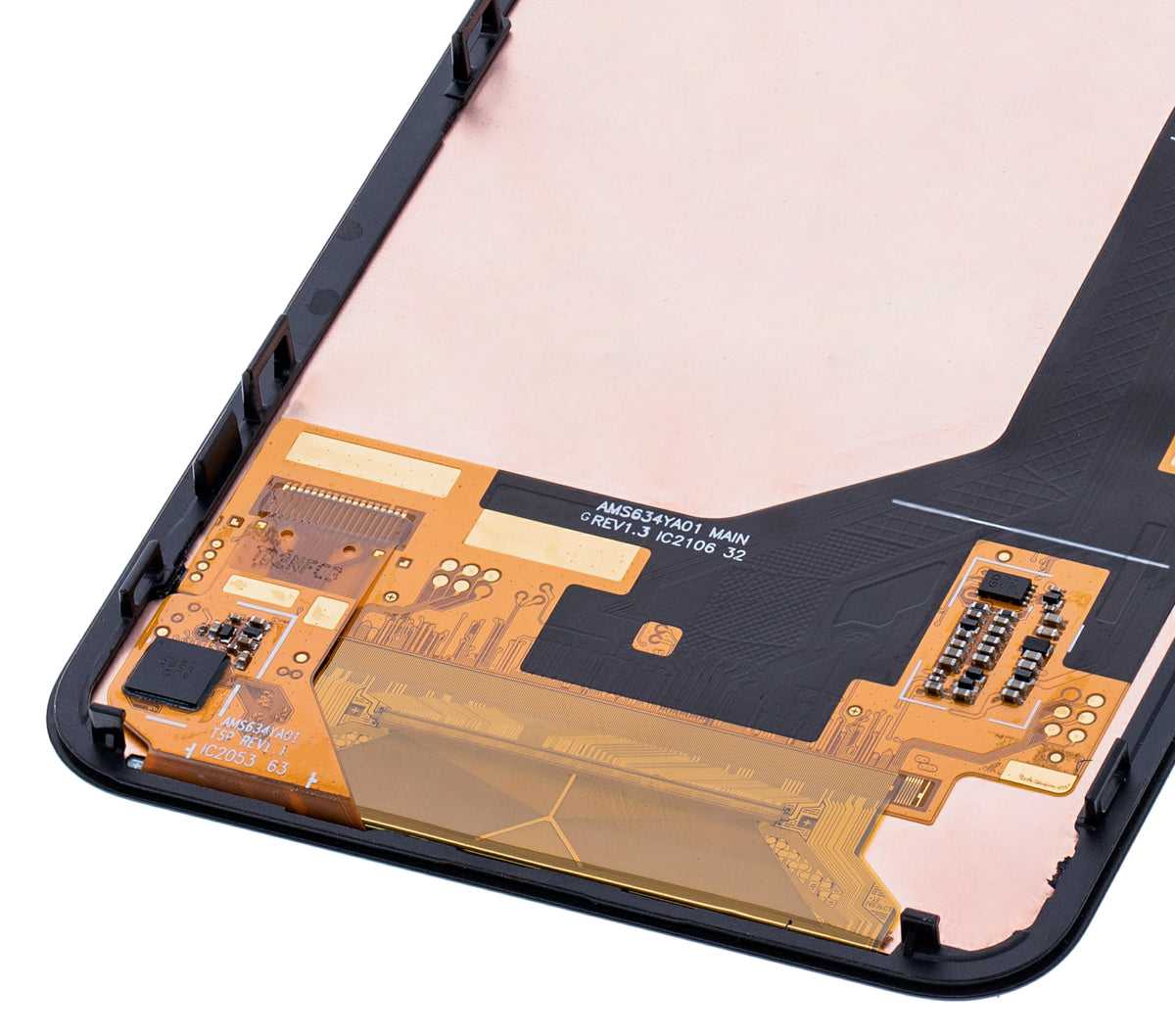 OLED Assembly With Frame For Google Pixel 5A 5G (Refurbished) (Black) - repair component detailed angle