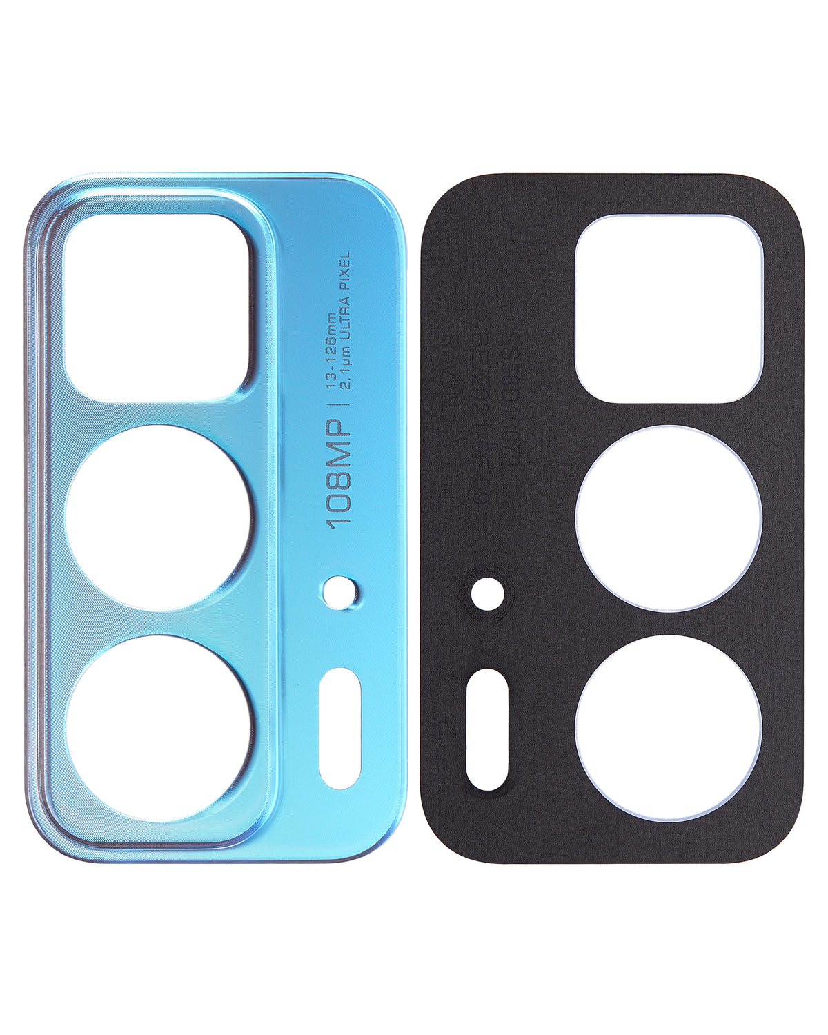 Back Camera Lens Bracket For Motorola Edge 20 Pro (XT2153-1 / 2021) (Blue Vegan Leather) | SKU 109082007328 | image 2