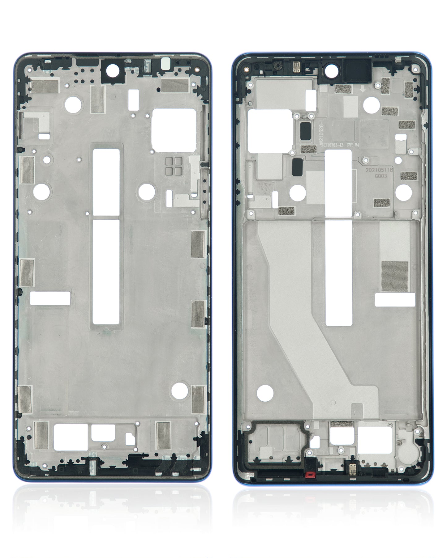 Mid-Frame Housing For Motorola Edge 20 Pro (XT2153-1 / 2021) (Blue Vegan Leather) | SKU 109082007350 | image 6