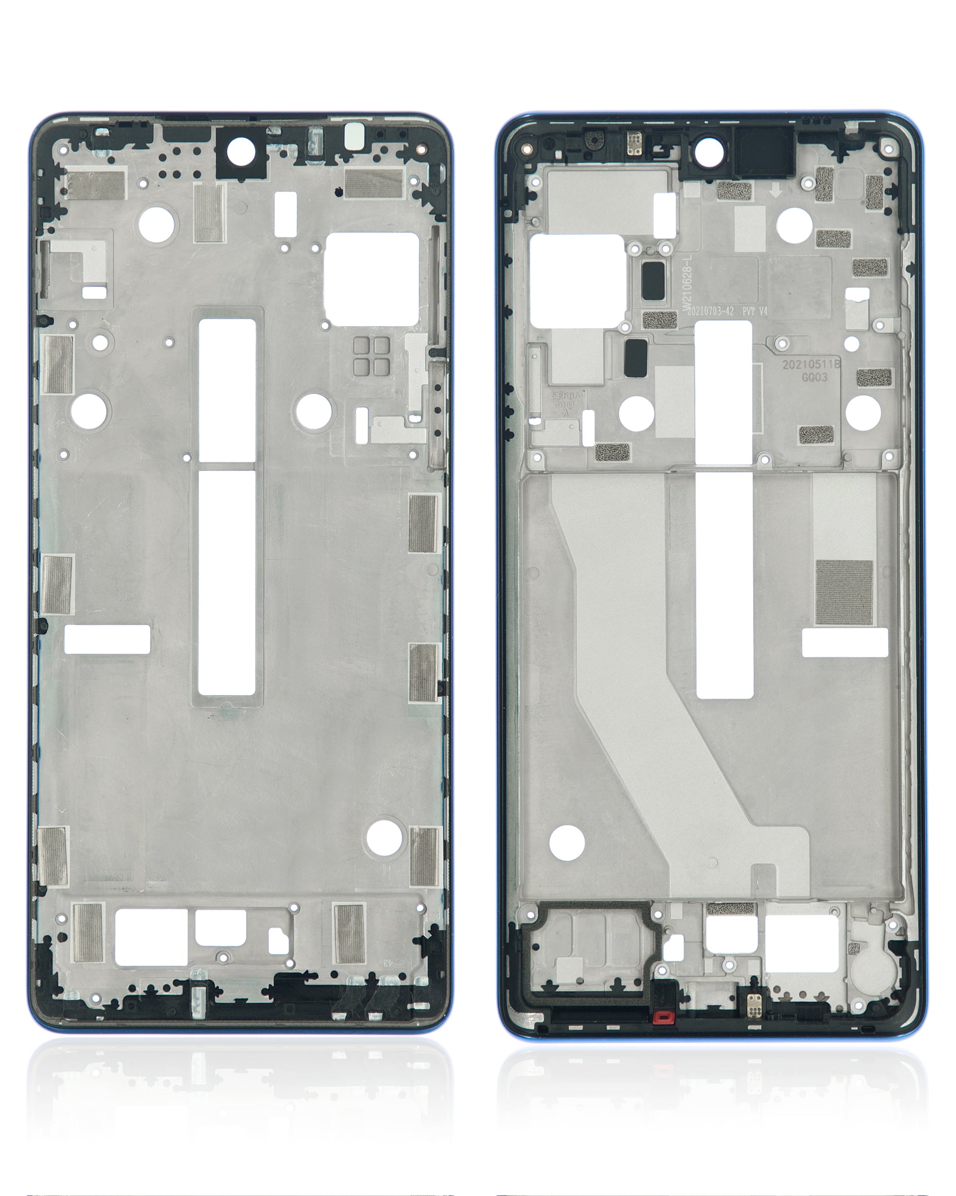 Mid-Frame Housing For Motorola Edge 20 Pro (XT2153-1 / 2021) (Blue Vegan Leather) | SKU 109082007350 | image 6