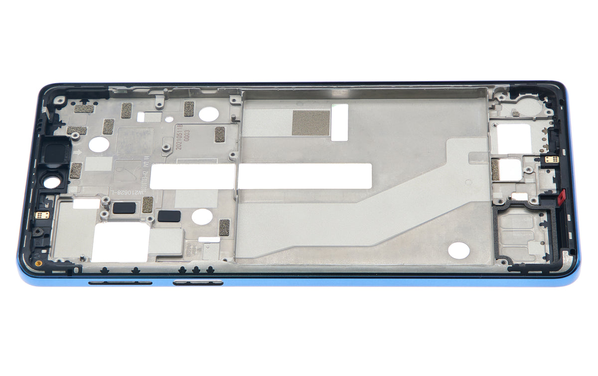 Mid-Frame Housing For Motorola Edge 20 Pro (XT2153-1 / 2021) (Blue Vegan Leather) | SKU 109082007350 | image 5