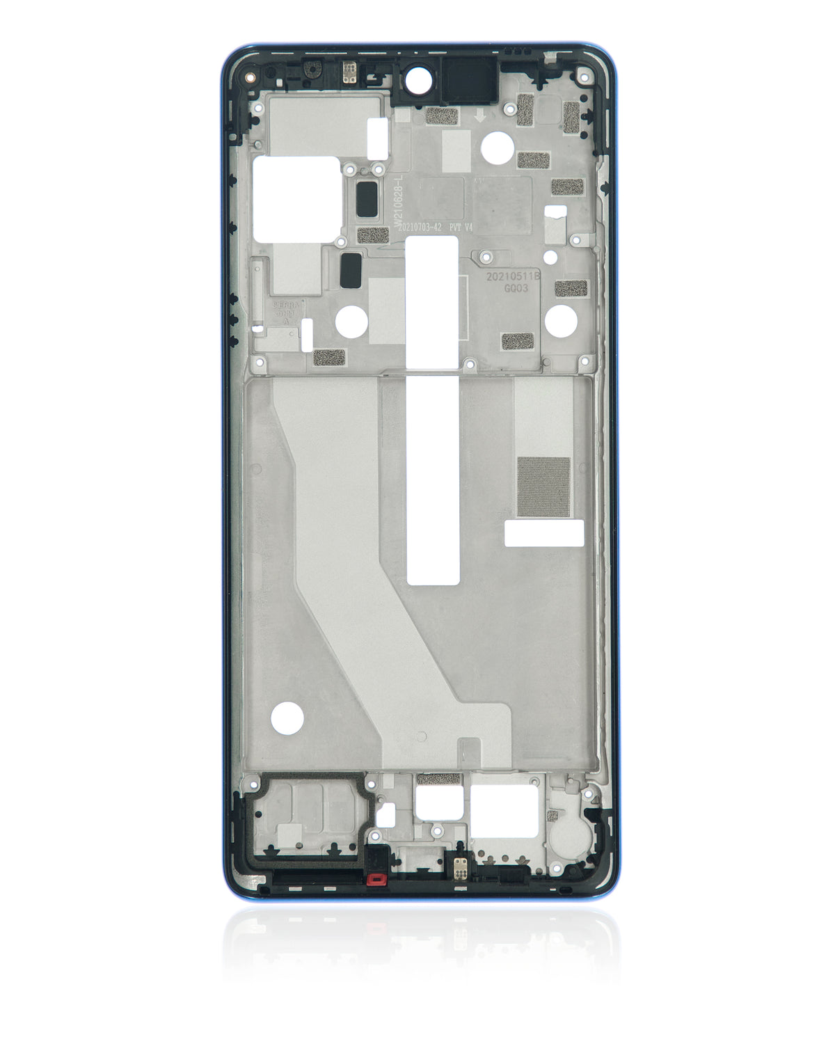 Mid-Frame Housing For Motorola Edge 20 Pro (XT2153-1 / 2021) (Blue Vegan Leather) | SKU 109082007350 | image 8