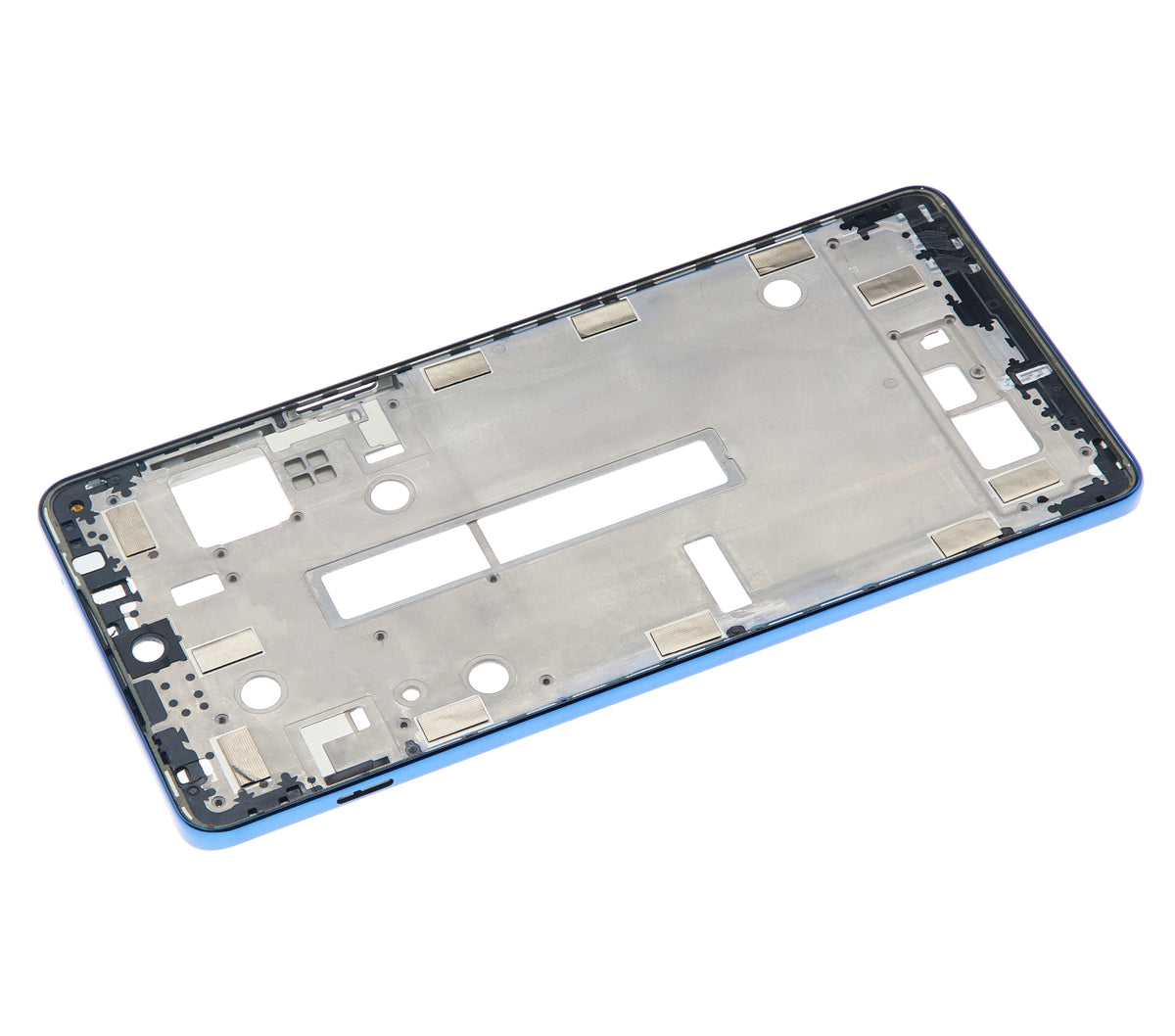 Mid-Frame Housing For Motorola Edge 20 Pro (XT2153-1 / 2021) (Blue Vegan Leather) | SKU 109082007350 | image 9