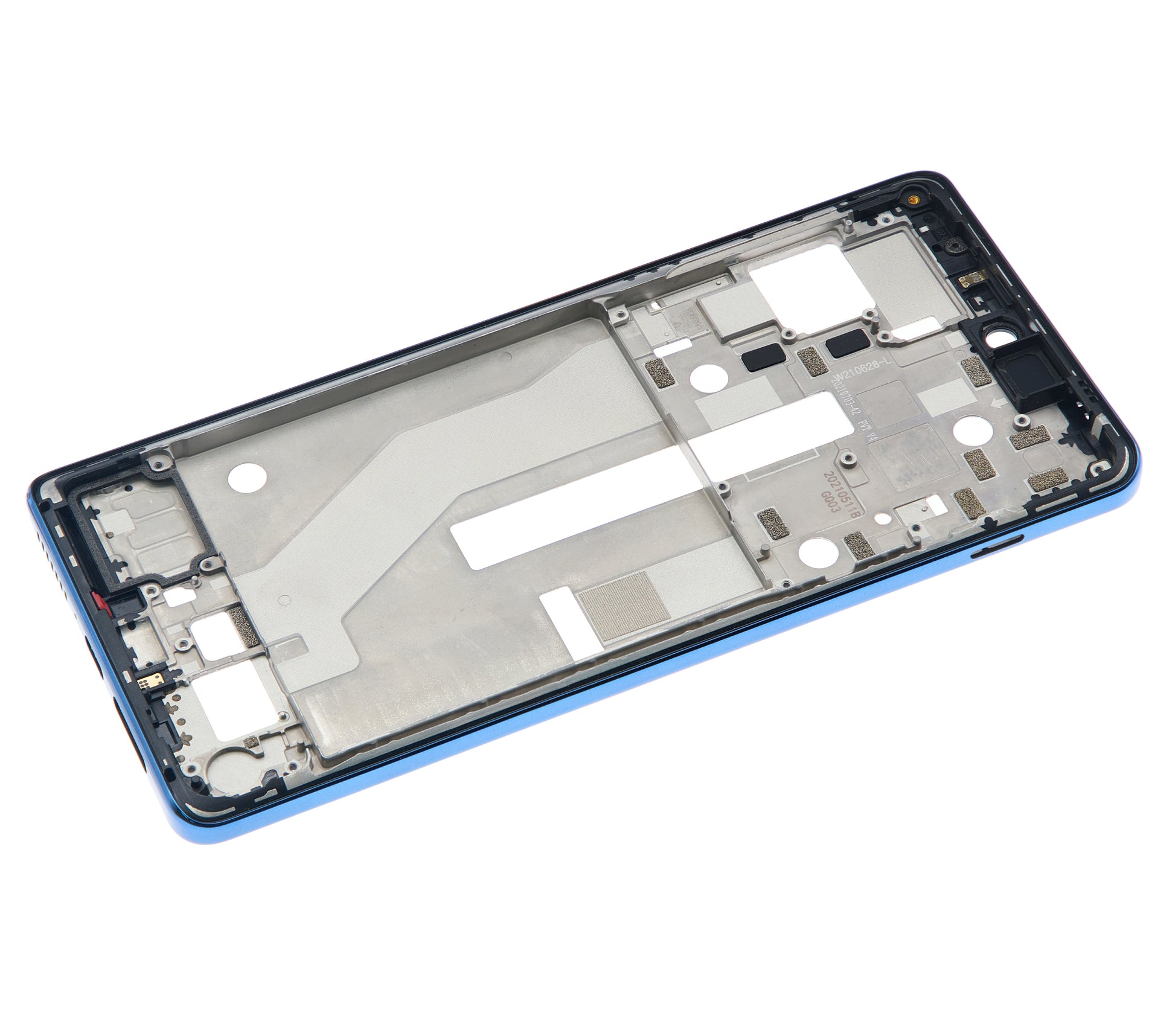 Mid-Frame Housing For Motorola Edge 20 Pro (XT2153-1 / 2021) (Blue Vegan Leather) | SKU 109082007350 | image 2