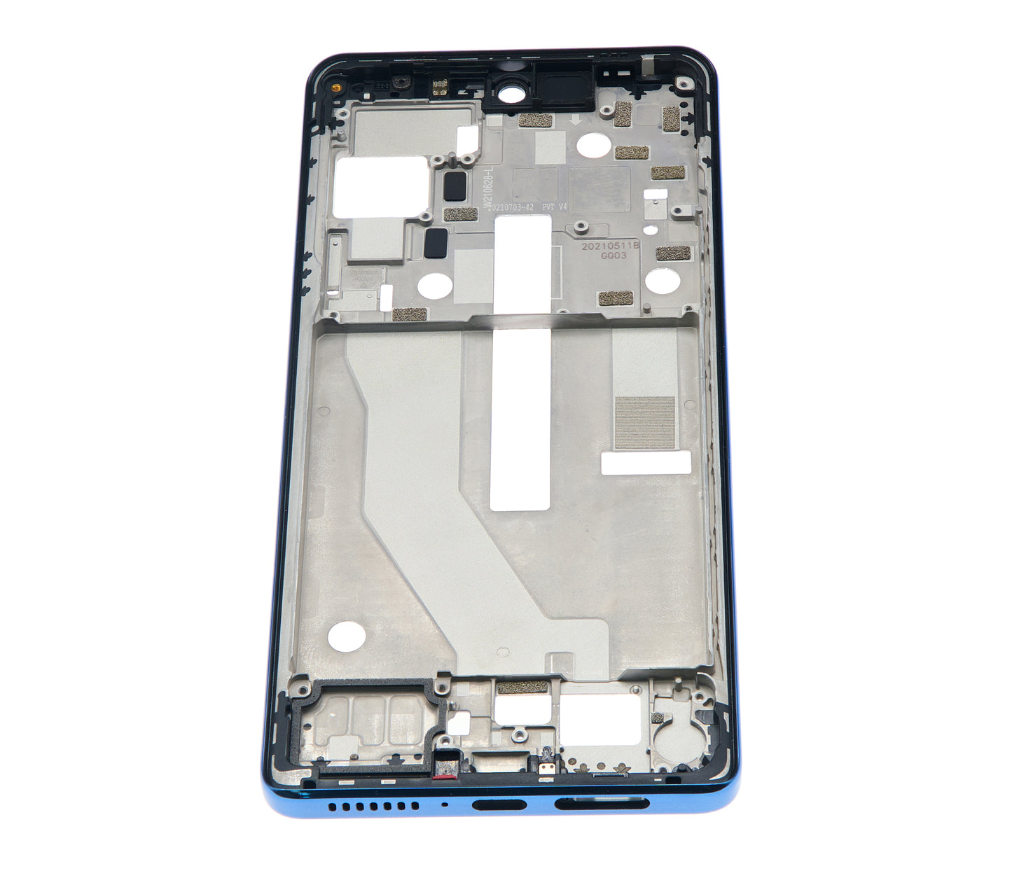 Mid-Frame Housing For Motorola Edge 20 Pro (XT2153-1 / 2021) (Blue Vegan Leather) | SKU 109082007350 | image 3