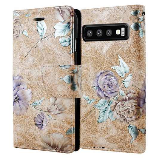 Beige Floral Wallets for Samsung Galaxy S10e
