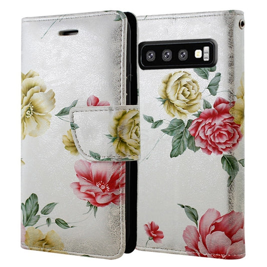 Silver Floral Wallets for Samsung Galaxy S10e