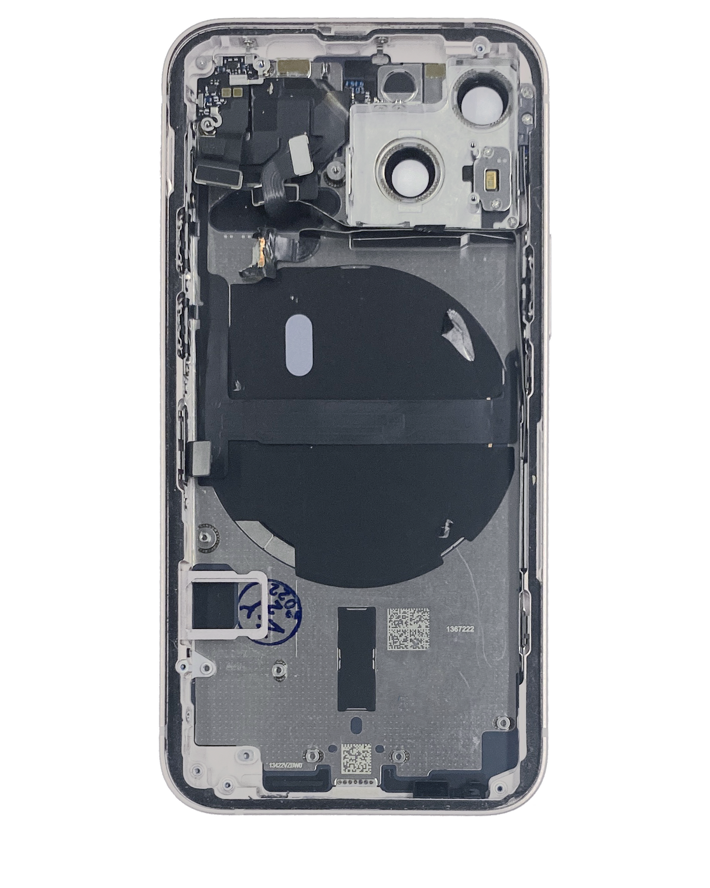 Back Housing W/ Small Parts For iPhone 13 Mini (US Version) (Used OEM Pull: Grade B) (Starlight)