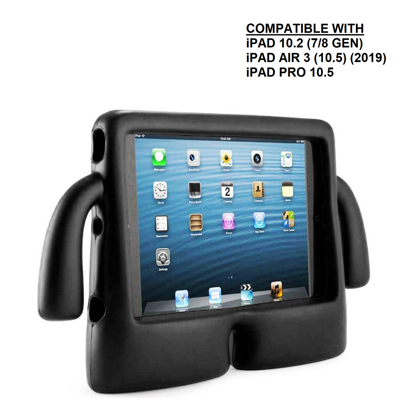 BLACK 3D SILICON KIDS CASE IPAD 10.2 (2019)