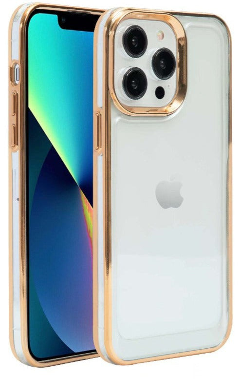 Clear Trim Case for iPhone 15 Gold