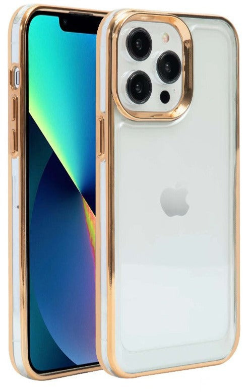 Clear Trim Case for iPhone 15 Plus Gold