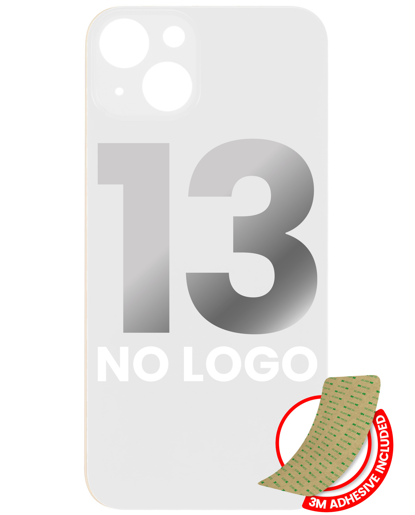 Back Glass With 3M Adhesive For iPhone 13 (No Logo / Large Camera Hole) (Starlight)