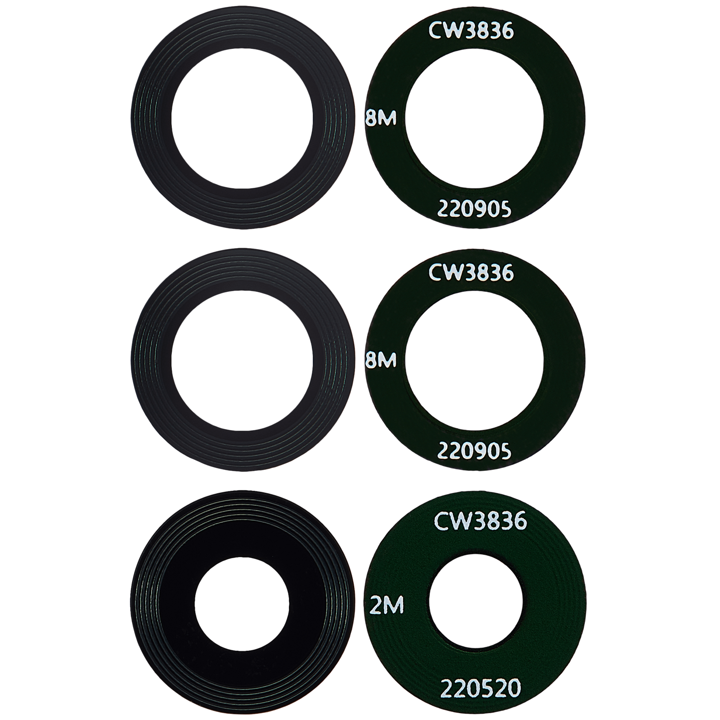 Back Camera Lens (Glass Only) With Adhesive For Motorola Moto G60S (XT2133 / 2021) (3 Piece Set) replacement part for compatible Motorola phone, SKU 107082077822, product image 2