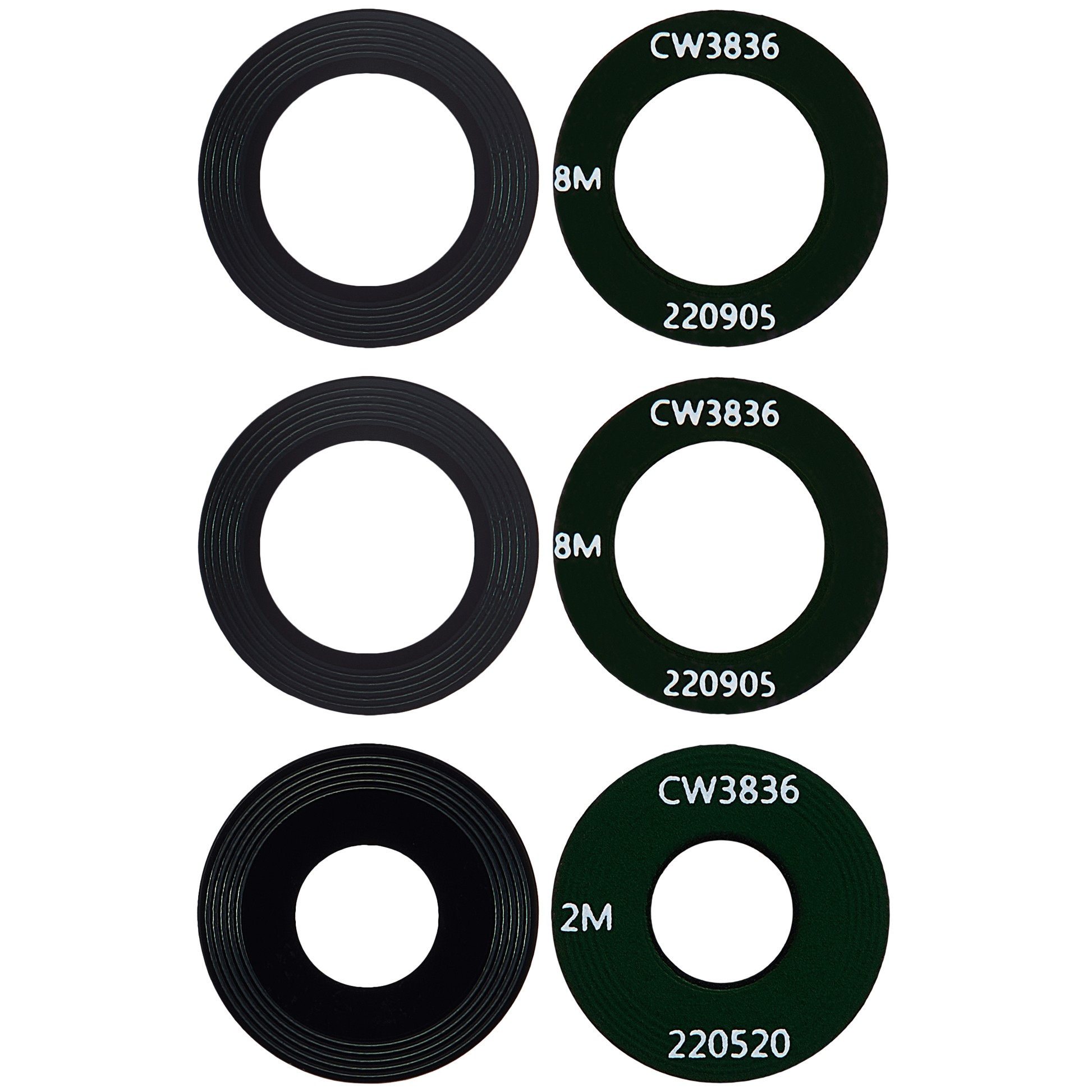 Back Camera Lens (Glass Only) With Adhesive For Motorola Moto G60S (XT2133 / 2021) (3 Piece Set) replacement part for compatible Motorola phone, SKU 107082077822, product image 2