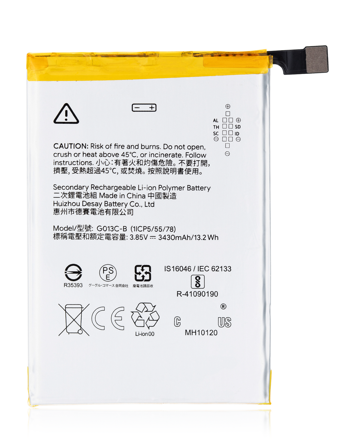 Replacement Battery For Google Pixel 3 XL (G013C-B) - replacement part product view