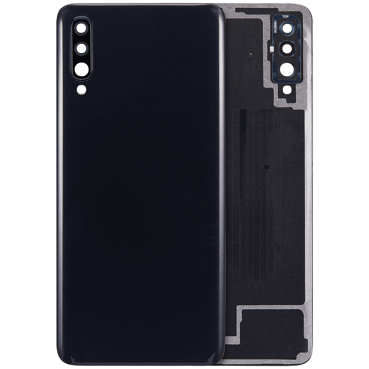 Back Cover Glass For Samsung Galaxy A70 (A705 / 2019) (Aftermarket Plus) (Black) - product image 3