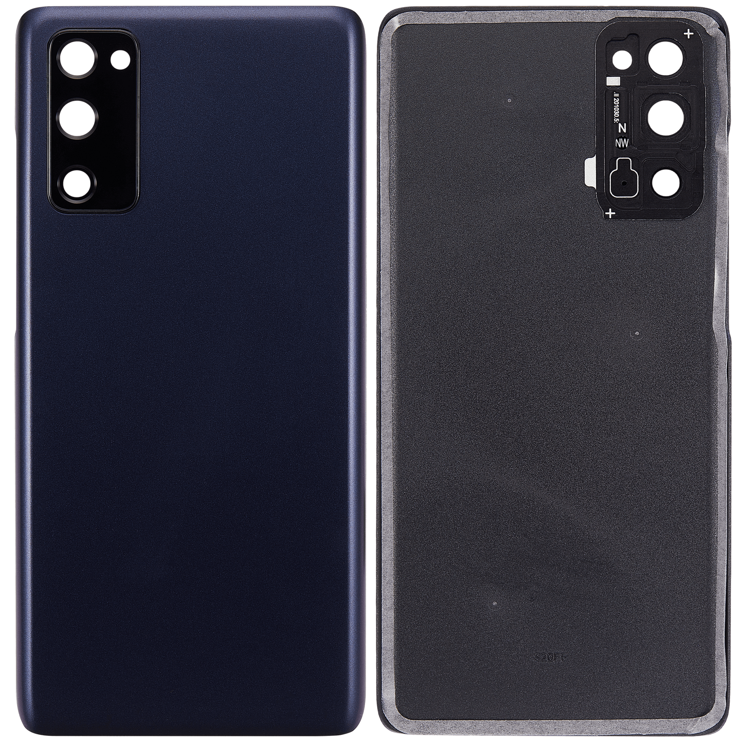 Back cover Glass With Camera Lens For Samsung Galaxy S20 FE 5G (Aftermarket Plus) (Cloud Navy)