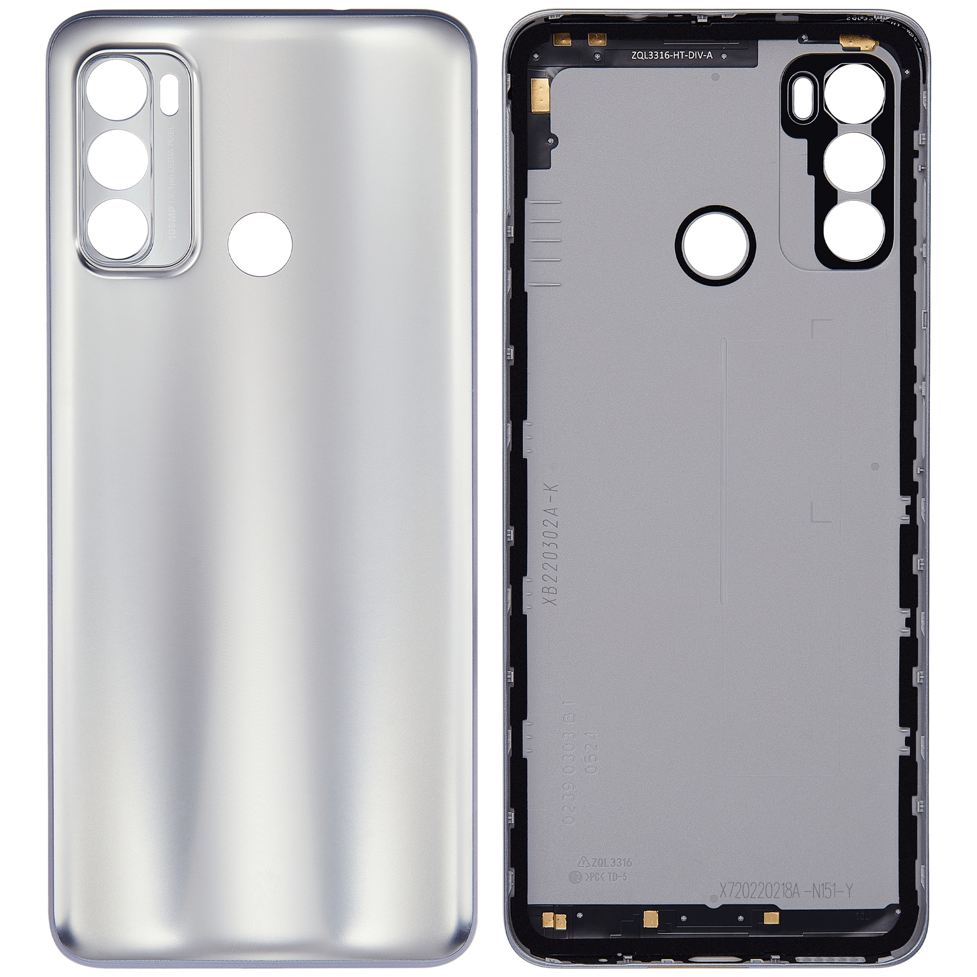 Back cover Glass For Motorola Moto G40 Fusion (XT2147-1 / 2021) (Silver) replacement part for compatible Motorola phone, SKU 107082023553, product image 6